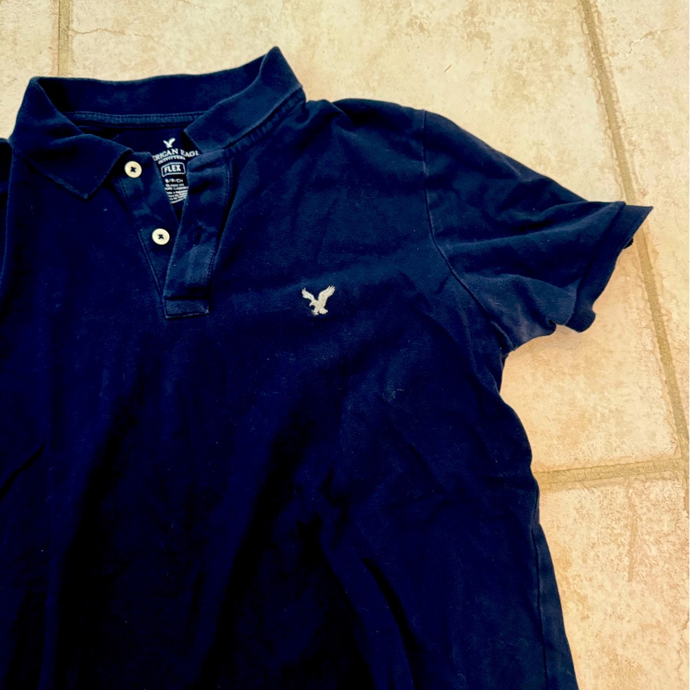 Hollister navy blue button down cotton shirt